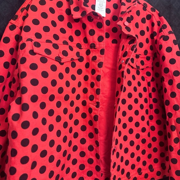Unisex Disney Minnie Red and Black Polka Dot Jacket - Picture 2 of 4